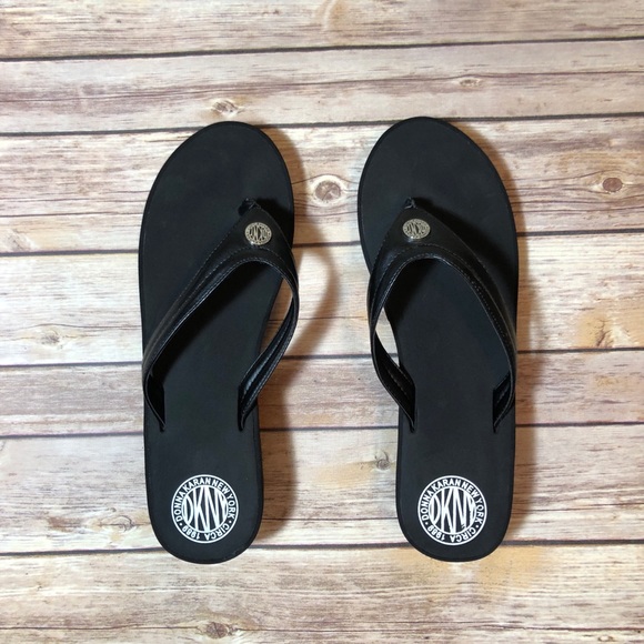 Shoes - DKNY Donna Karan Black White LOGO Women’s WEDGES